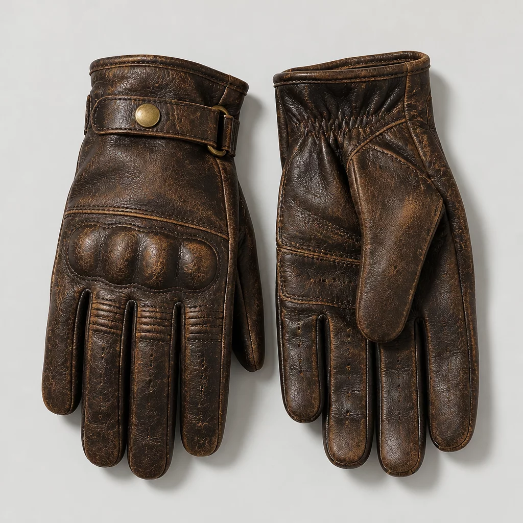 Vintage Leather Moto Gloves